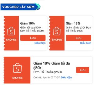 Voucher Shopee lấy sớm 7/7
