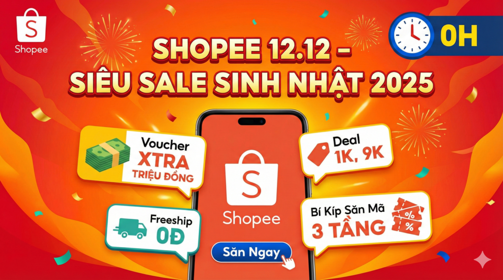 Mã giảm giá Shopee 12.12 – Săn Voucher Siêu Sale Sinh Nhật 2025